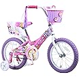 Titan Girls BMX Bike for Kids Ages 4-7, 16-Inch Wheels, 9-Inch Frame, Training Wheels, Toy Seat, Doll Basket, Streamers, First Bike, Princess Bicycle, Gift for Girls