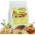 Dandelion Wolfberry Tea, 12 Pcs Natural Kidney & Liver Detox Tea, 8 Chinese Herbal Ingredients Blend, Dandelion Wolfberry Organic, Cassia seed, Chrysanthemum, Honeysuckle (144g,12gx12 packs)