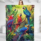 dhakalrlde Parrot Blanket - Plush, Soft, Comfy, Lightweight, Warm, Fuzzy, Cozy and Stylish Flannel Throw Blanket Perfect for Couch, Travel, Bed, Office, Outdoor - 50in×60in(color66)
