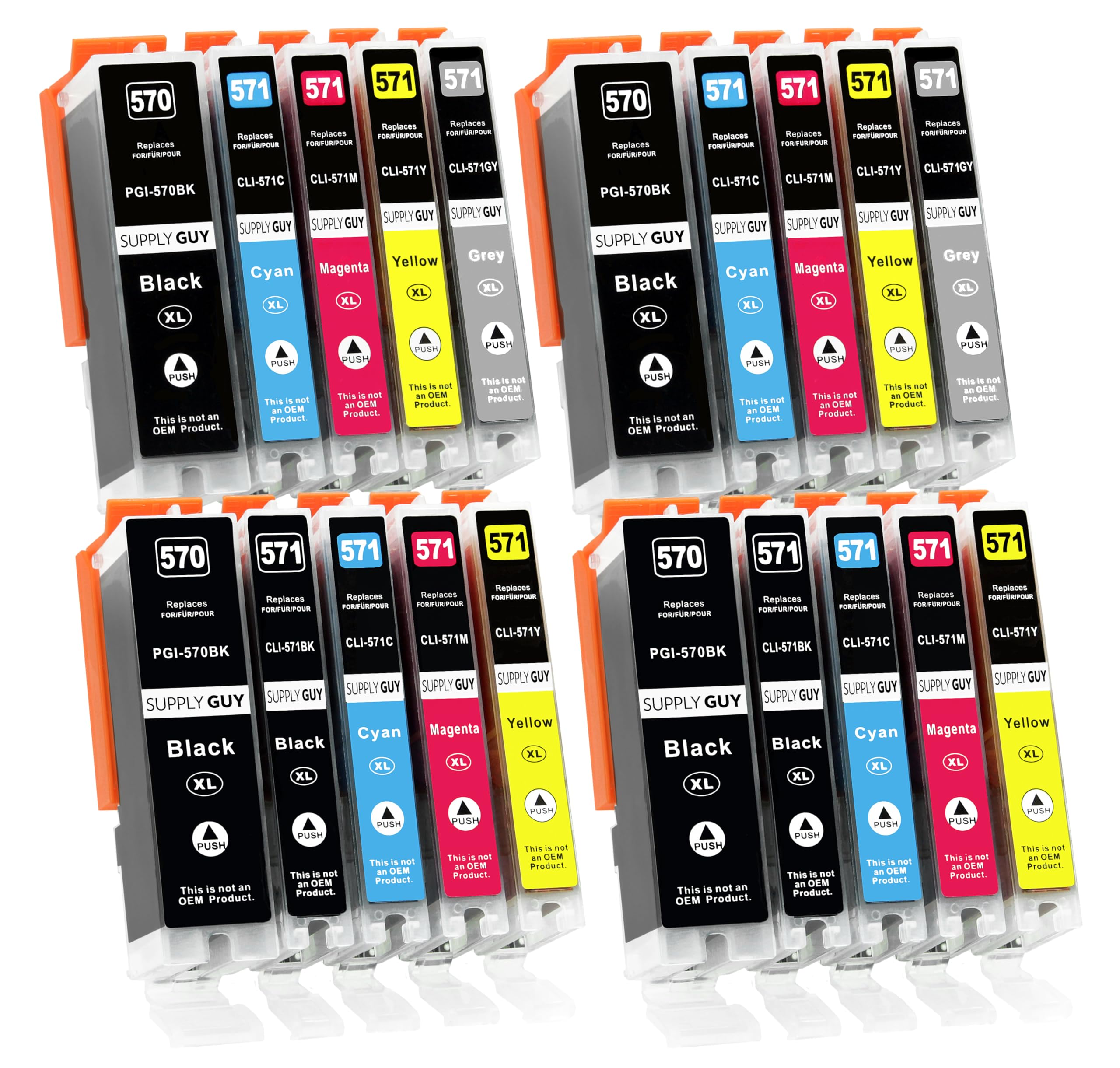 Supply Guy 20 Ink Cartridges compatible with Canon PGI-570 / CLI-571 for Canon Pixma MG7700 MG7750 MG7751 MG7752 MG7753 TS8000 TS8050 TS8051 TS8052 TS8053 TS9000 TS9050 TS9055