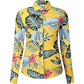 DOKKIA Women's Hawaiian Shirt Blouses Tropical Aloha Casual Floral Work Luau Party Short Sleeve Tops