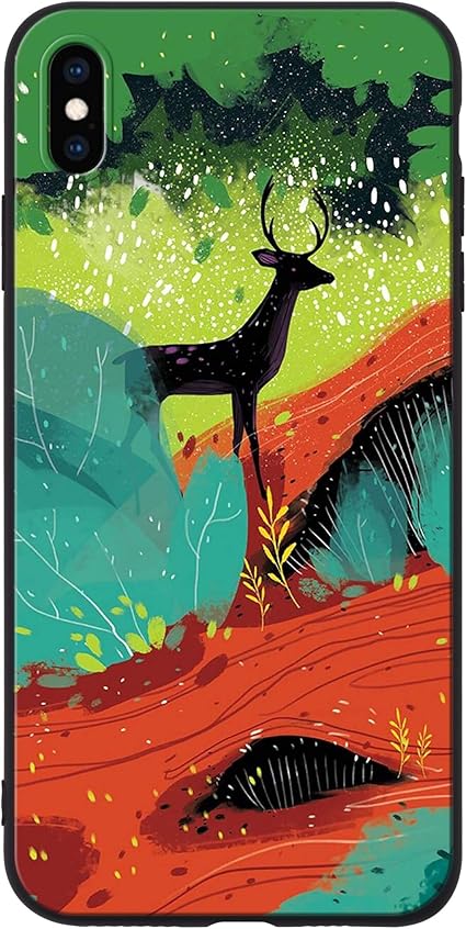 Amazon Co Jp Iphone Xr ケース 絵 イラスト 鹿 おしゃれ 黒 ブラック Tpu ソフト アイフォン Iphonexr カバー 薄型 スリム 擦り傷防止 ワイヤレス充電対応 家電 カメラ