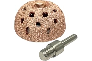 ZERINT 1.5" Tire Buffing Wheel (38mm) - 60 Grit Abrasive for Tire Repair with 3/8"-24 Thread Adapter - High Speed Grinder & P