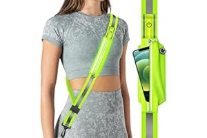 Fokia Kunbio LED Reflective Belt Sash for Walking at Night,Running Safety Gear LED Light Up Running Belt for Runners Walkers