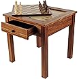 Hey! Play! Wood 3 in 1 Chess Backgammon Table by Trademark Games, Brown