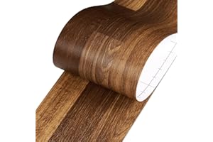 LaCheery 50ft x 3in Butcher Block Wallpaper Border Peel and Stick Wall Trim for Bathroom Mirror Frame - Self Adhesive Baseboard Removable Decor Wood Sticker