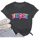 Registered Nurse Shirts Women RN Nurse Life Tee Shirts Heartbeat Love Graphic Graduation Gifts Tops