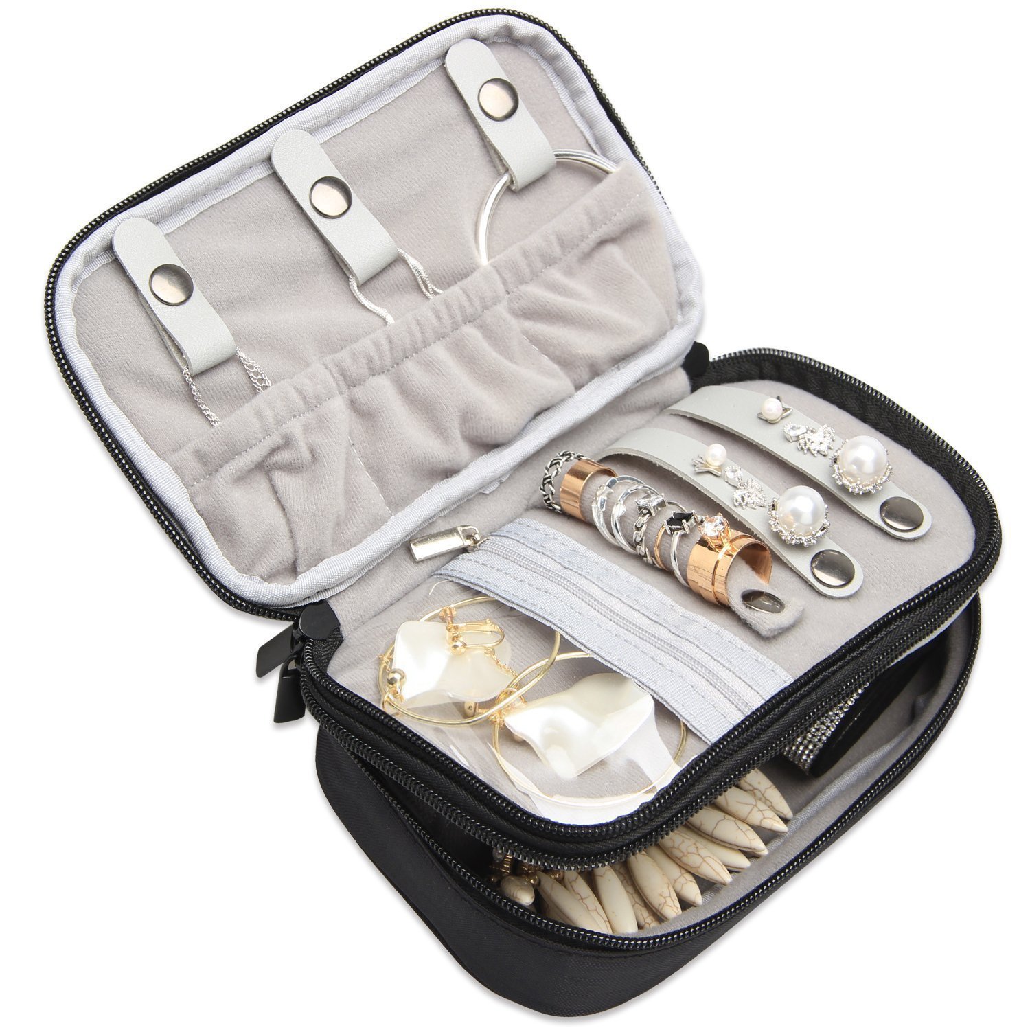 Teamoy Jewelry Travel Case, Jewelry Accessories Holder Organizer for