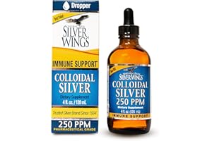 Natural Path Silver Wings Colloidal Silver Liquid - Enhanced Immune Support Supplement - 250ppm (1250mcg) - 4oz Dropper