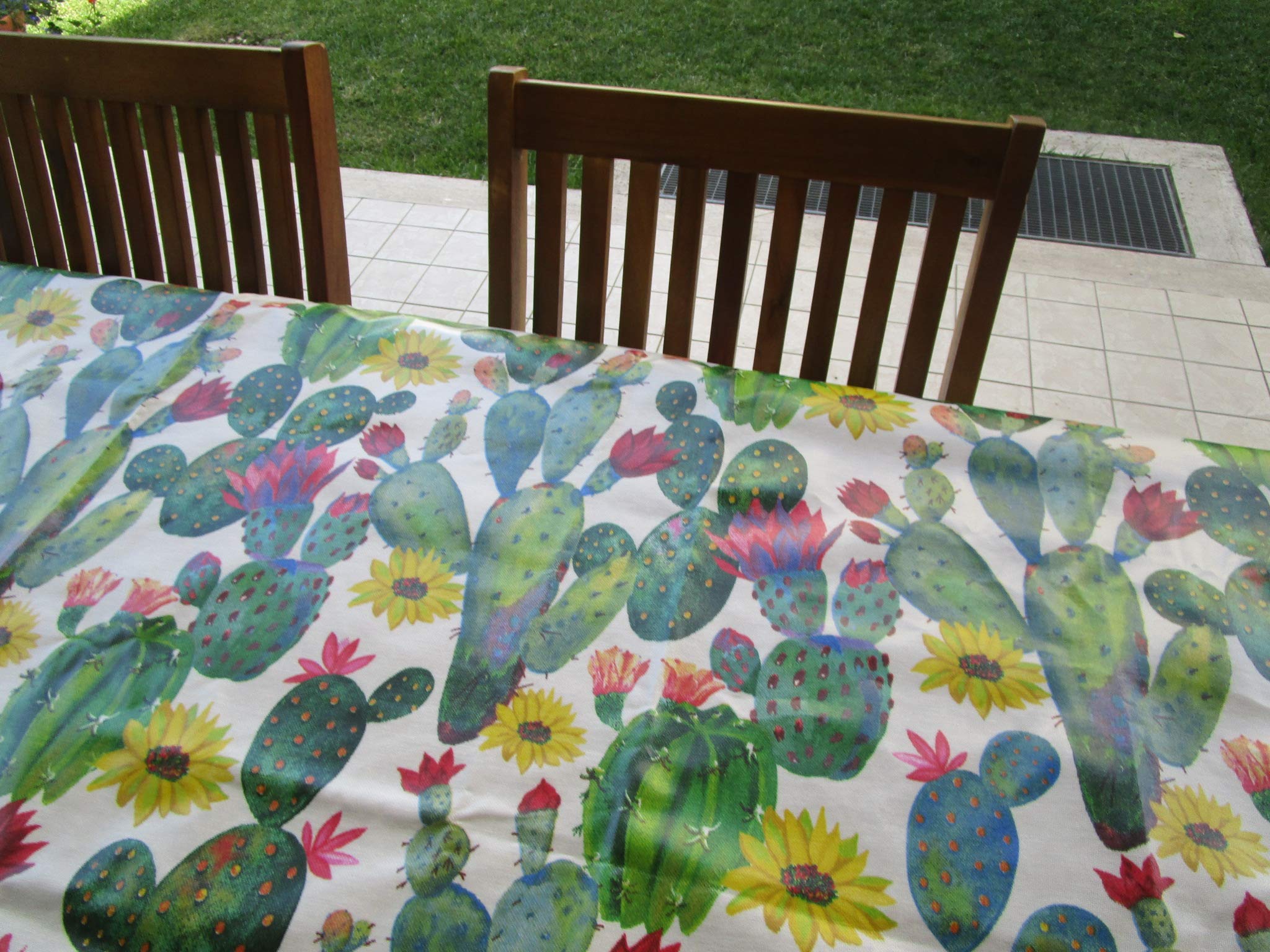 I Pay Little I PAY LITTLE Tablecloth in Plasticized Cotton Cactus Design 100% Waterproof Made in Italy New for 2022!!! (140X240)