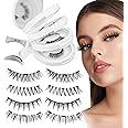 GEMERRY Magnetic Eyelashes 4 Pair Cat Eye Magnetic Lashes with Applicator and Mirror No Glue Needed Fluffy Strip Lashes DIY Use at Home