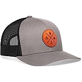 HAKA Camping Hat – Outdoors Trucker Hat for Men & Women, Baseball Cap Adjustable Snapback - Leather