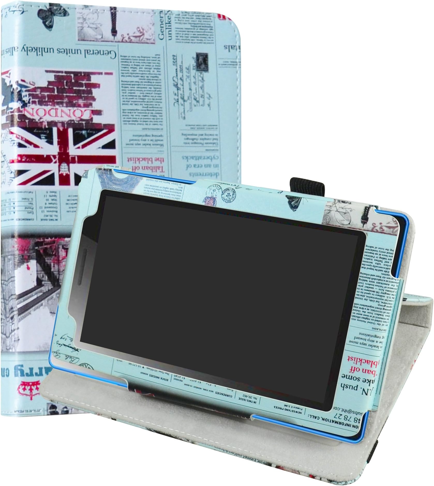 Lenovo TAB3 7 / Tab 3 Essential Rotating Case,LiuShan 360 Degree Rotation Stand PU With Cute Pattern for 7" Lenovo TAB 3 7 Essential (TB3-710F) 2016 Release / Tab3 A7-10 Android Tablet,Newspaper