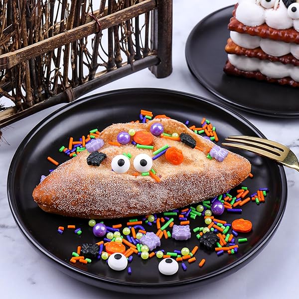 HALLOWEEN SPRINKLES, CANDY EYES PUMPKIN SPIDER SPRINKLES, 130G/4.6OZ SPRINKLE MIX FOR CAKE DECORATING, COOKIE DECORATIONS, CUPCAKE TOPPER, CHOCOLATE DESSERTS, ICE CREAM TOPPING
