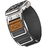 Suitisbest Rugged Bands Compatible for Apple Watch Ultra Band 49mm 46mm 45mm 44mm 42mm, 3 Ring Military Nylon Sport Durable Metal Strap for iWatch Series 11 10 9 8 7 6 5 4 3, SE 3 2 1, Ultra 3 2 1