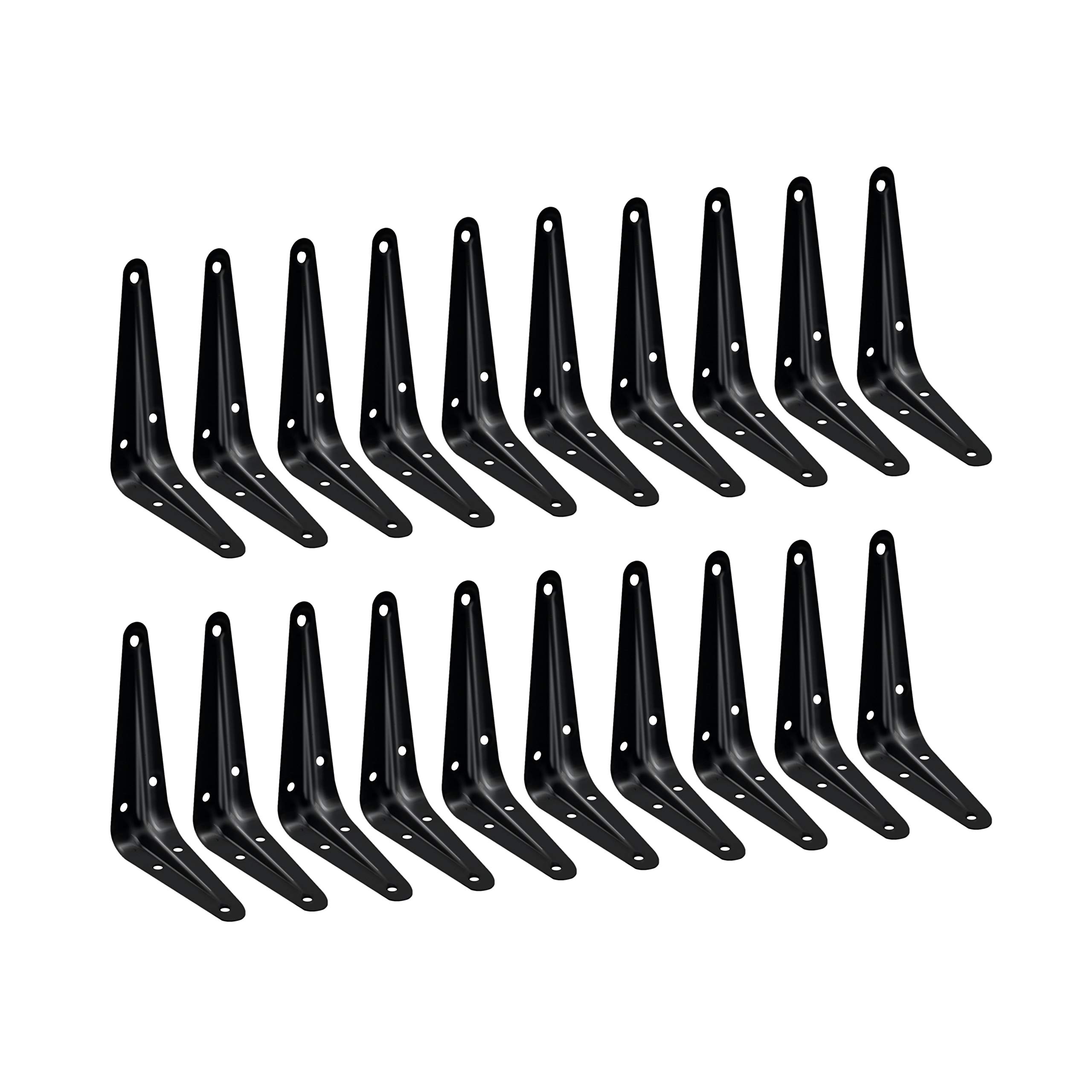 Shelf Bracket | Original London Pattern | Black | 100x75mm / 4x3 INCH | Pack of 20 | EAI Brand