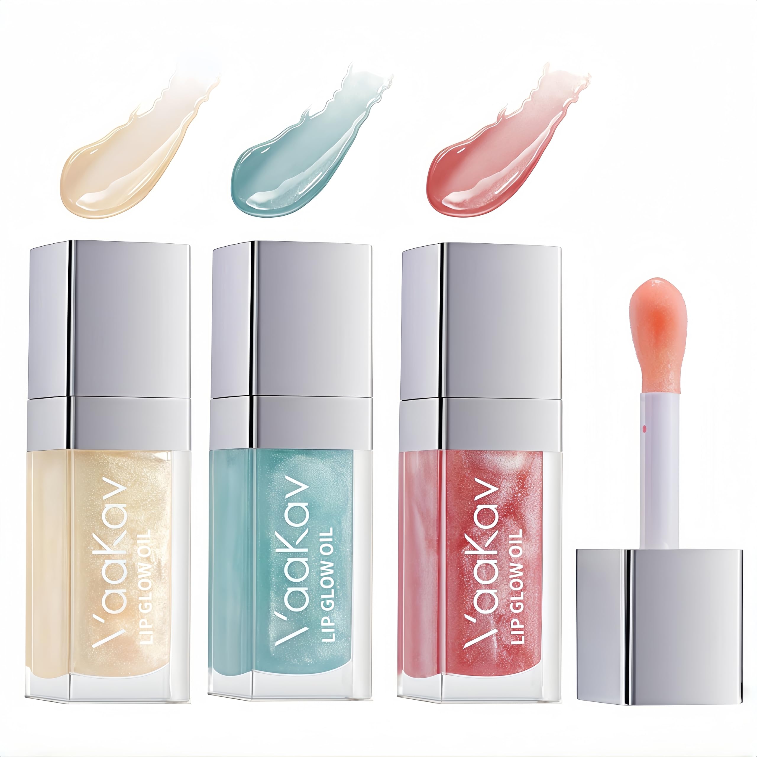 Photo 1 of ***USED***VaaKav Color Changing Lip Gloss Set- Non-Sticky Hydrating Lip Oil, High Shine Glassy Finish, PH Reactive Tinted Lip Plumper, Long Lasting Moisture & Glow(3 PCS)