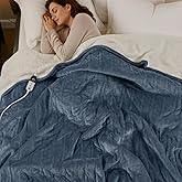 Degrees of Comfort Electric Throw Blanket Full Size - Soft Sherpa Heating Blankets with 6 Heat Settings, 10-Hour Auto Shut-Off, Overheat Protection, Etl Certified (Blue, 72x84 '' for Winter)