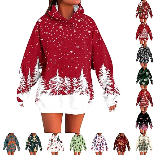 purple hoodie,Hoodies for Women UK Christmas Jumpers Fall Winter Fashion Oversized Letter Print Sweatshirts Casual Loose Fit Novelty Xmas Pullover With Pocket,sherpa fleece jacket women,8-Red 3XL
