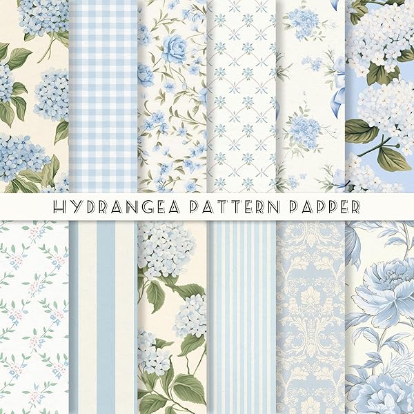 Hydrangea Scrapbook Paper: Hortensia Pattern Scrapbooking