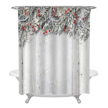 Amazon Com Mitovilla Merry Christmas Fir Tree Branches Shower