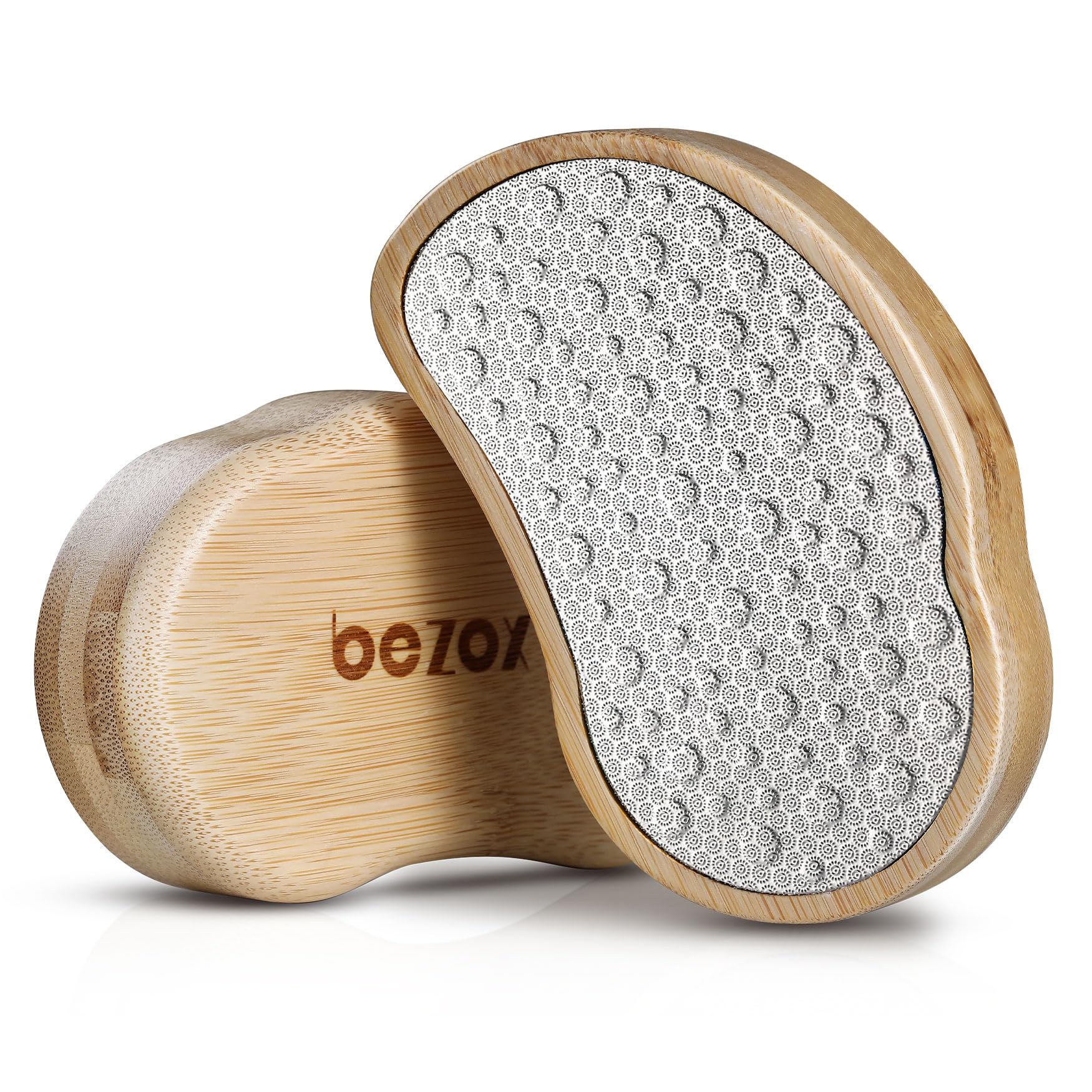 BEZOX Foot File and Callus Remover（New Upgrade ） - Foot Rasp Pedicure Tool for Dead Skin Removal, Feet Hard Skin Remover, Foot Scraper, Surgical Grade Stainless Steel File & Comfortable Wooden Handle