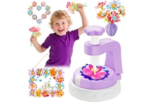 Kingci Fabric Flower Bouquets DIY Kit, 2025 Creative Flower Making Kits for Toddler Girls 117PCS Educational Arts and Craft Kits for Kids, Birthday Christmas Gifts for Girls Boys Teens (Purple)