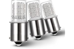 HEIFYMI 1156 1141 1003 7506 BA15S LED Bulbs Brilliant Red, LED Replacement for 12 Volt RV Tail Brake Lights Camper Trailer Boat Trunk Interior Lights, DC Bayonet Single Contact Base,AC10-24V DC10-30volt,3Pack