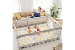 ZEEBABA Extra Large Baby Playpen, Play pen for Baby (71x47x27 inch), Kids Safety Playard for Babies and Toddlers, Parc Pour B