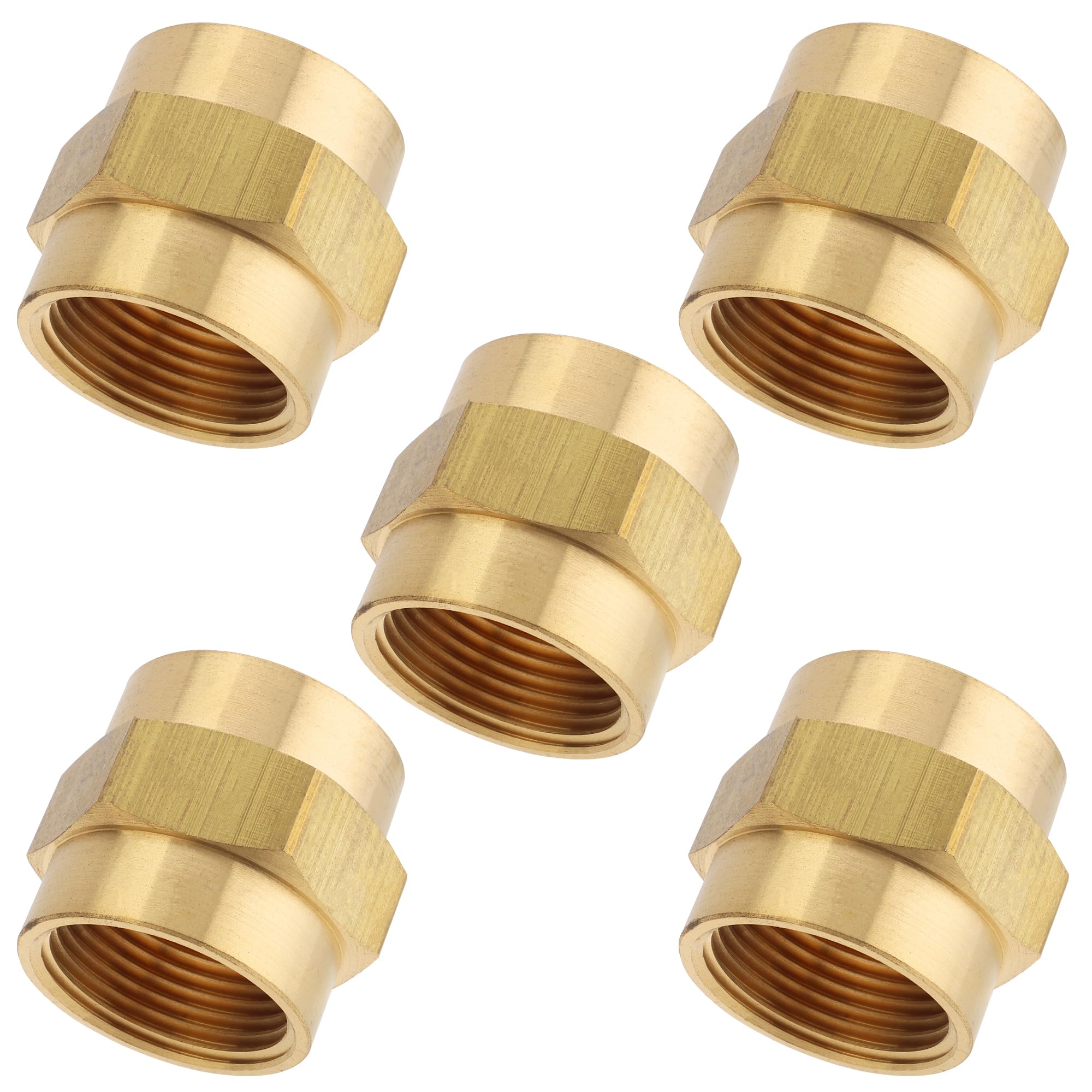 LTWFITTING Brass BSP Pipe Fitting 3/4-Inch Female BSPP Coupling Water Boat (Pack of 5)