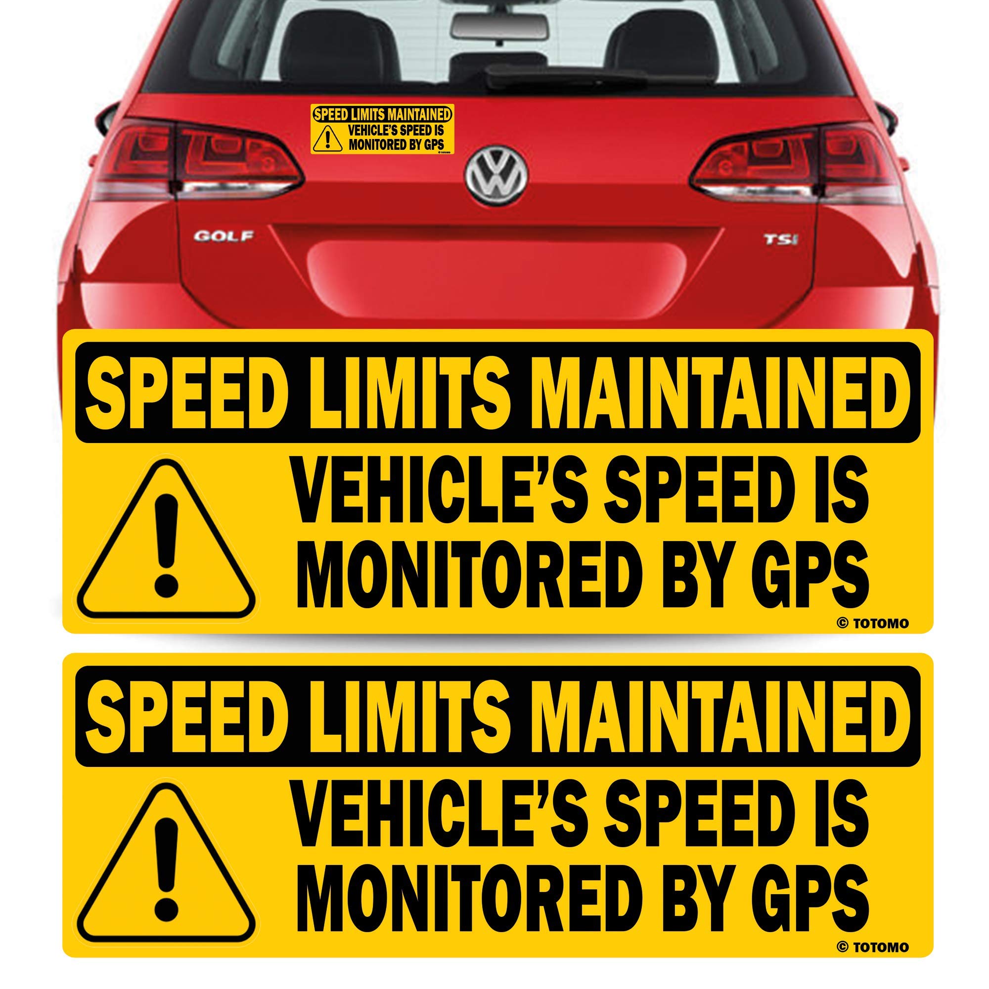 2-Pack “Vehicle Speed is Monitored by GPS | Speed Limits are Maintained” Safety Sticker, 10"x3.5" Reflective Warning Decal Sign for Car, Truck, Van, Fleet, Commercial Vehicle, Durable & Weatherproof
