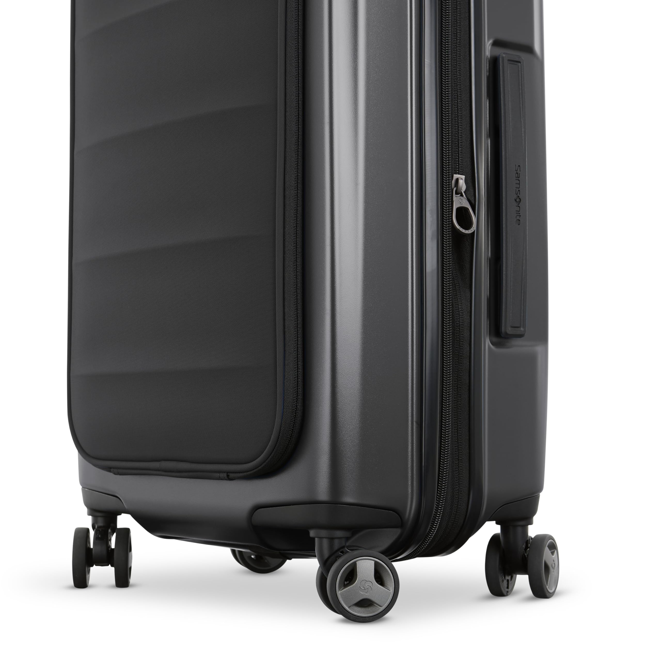Samsonite Carry-On Pro Front Pocket Hardside Expandable 21-Inch Octiv Luggage: Durable & Impact Resistant, 360° Aero Trac Spinner Wheels, Adjustable Telescopic Handle, TSA Approved Lock - Black