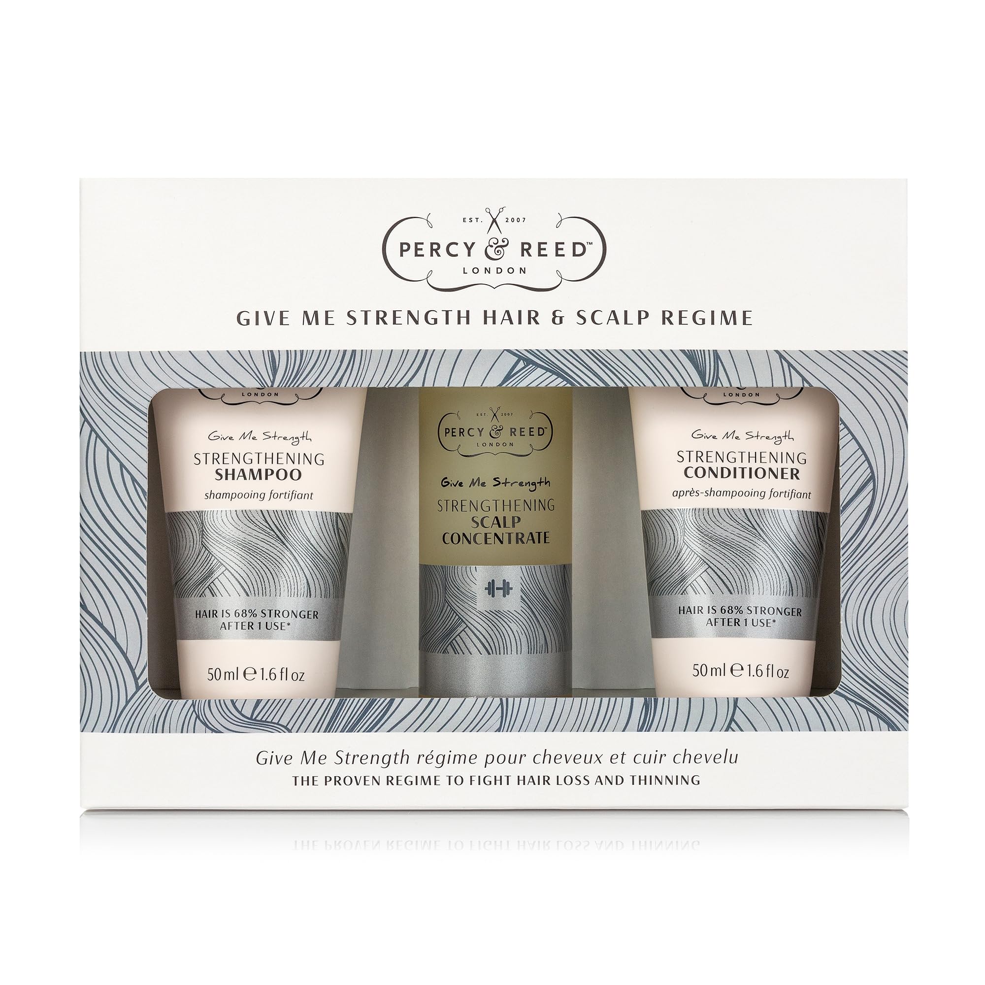 Percy & Reed Hair & Scalp Regime Formulated with Rosemary Oil Reduces Breakage, Builds Strength & Thickness, Moisturises, Suitable for Dry, Damaged or Fragile Hair - 50ml Each