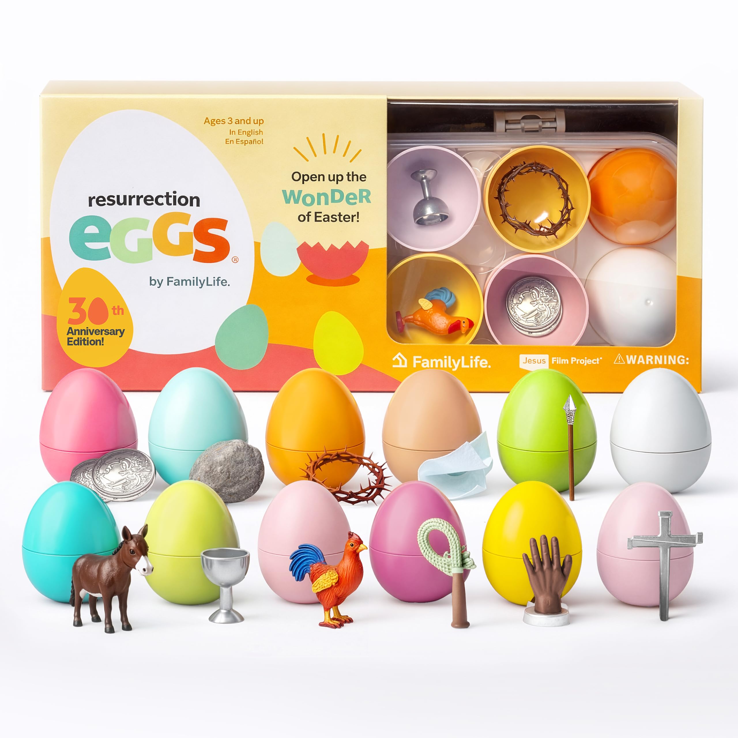 FAMILYLIFE Resurrection Eggs 30th Anniversary Edition – 12-Piece Set with Booklet & Religious Figurines that Tell the Story of Easter – Interactive Resurrection Eggs Easter Story for Hunting