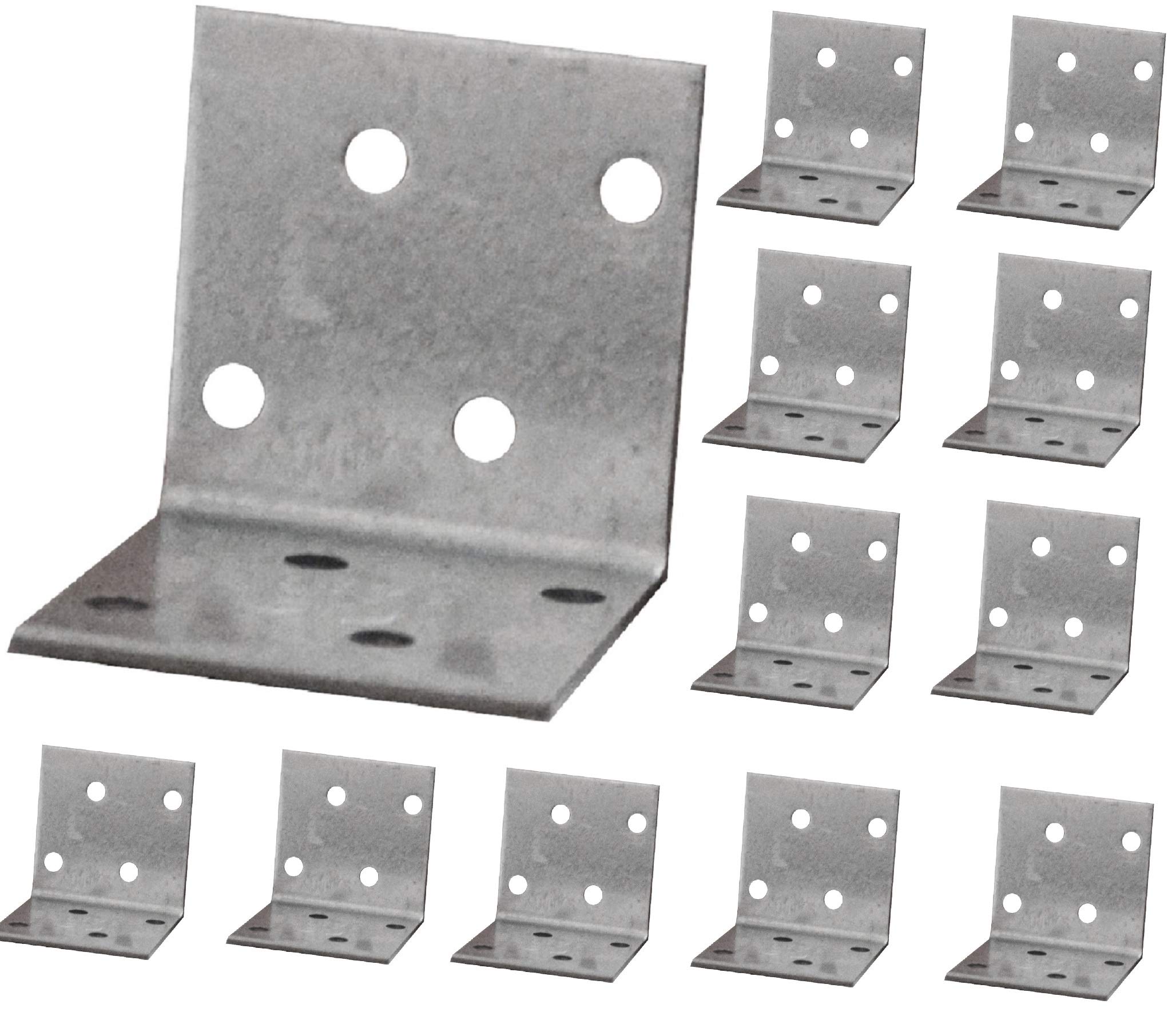 12x Corner Braces Brackets Plates, Heavy Duty Wooden Angle, Metal Steel Sheet Galvanised 1.57"x1.57"x1.57" (40 x 40 x 40mm)