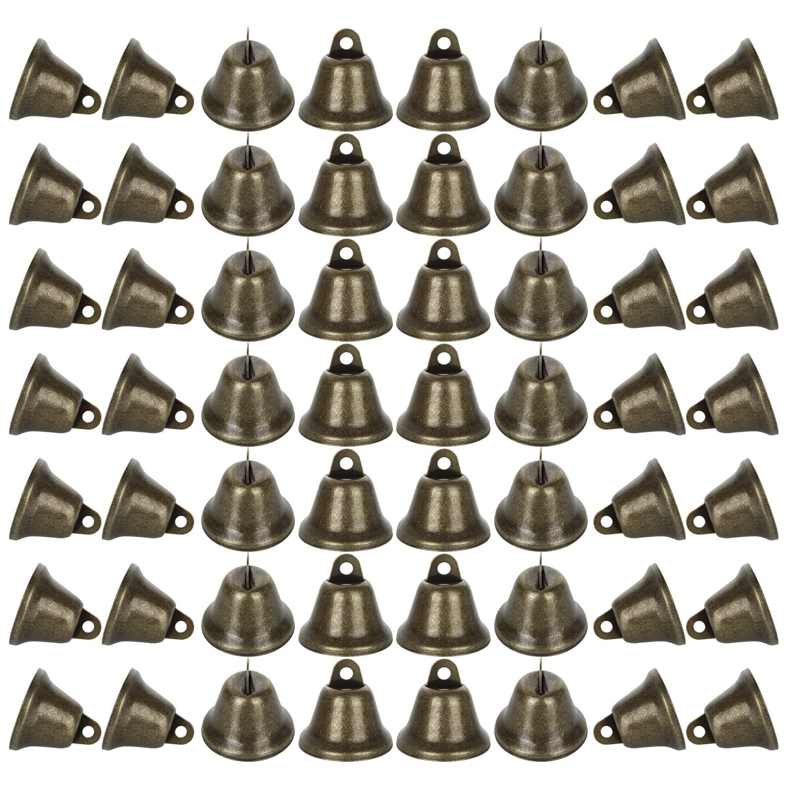 JMIATRY 60 Pcs Antique Bronze Vintage Jingle Bells, 38mm Vintage Bronze Craft Jingle Bells, Mini Hanging Bell for Christmas Decorations, DIY Craft, Wind Chimes, Dog Potty Training