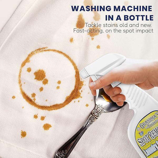 GRANDMA’S SECRET SPOT REMOVER LAUNDRY SPRAY – CHLORINE, BLEACH AND TOXIN-FREE STAIN REMOVER – STAIN REMOVER FOR CLOTHES – FABRIC STAIN REMOVER REMOVES OIL, PAINT, BLOOD AND PET STAINS – 16 OUNCE