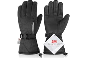 Magelfarm Unisex Waterproof Touchscreen Ski Gloves for Men Women, 3M Thinsulate Winter Snow Gloves with Pocket