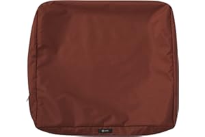 Classic Accessories Ravenna Water-Resistant 25 x 22 x 4 Inch Outdoor Back Cushion Slip Cover, Patio Furniture Cushion Cover, Spice, Patio Furniture Cushion Covers