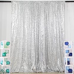 ShiDianYi Sequin Backdrop 10x10FT Silver Sequin