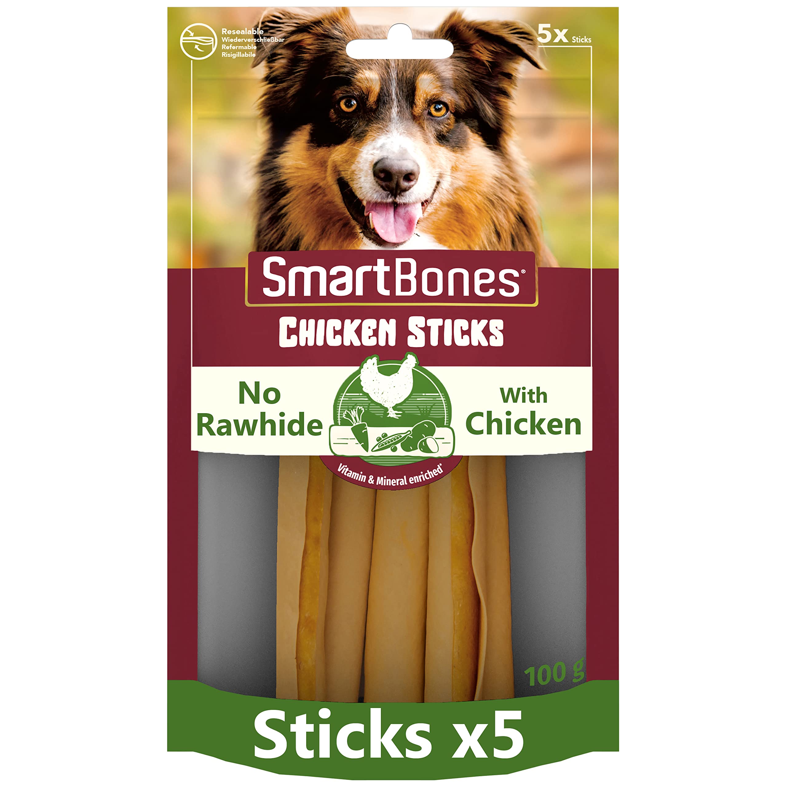 Smartbones 5 Chicken Sticks Rawhide Free Chew Dog Treats