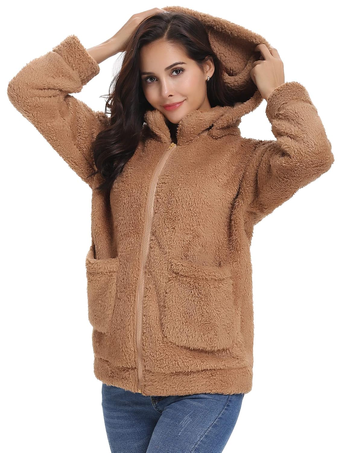 Doudoune Longue Femme Hiver - Chaud, Léger, Compact - Capuche, Poches Zippées - Taille S à 3XL - 8