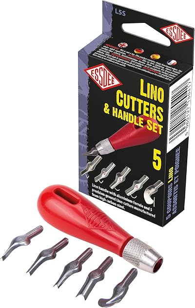 ESSDEE Lino Cutters Set with Handle - Styles 1 to 5, UK Made