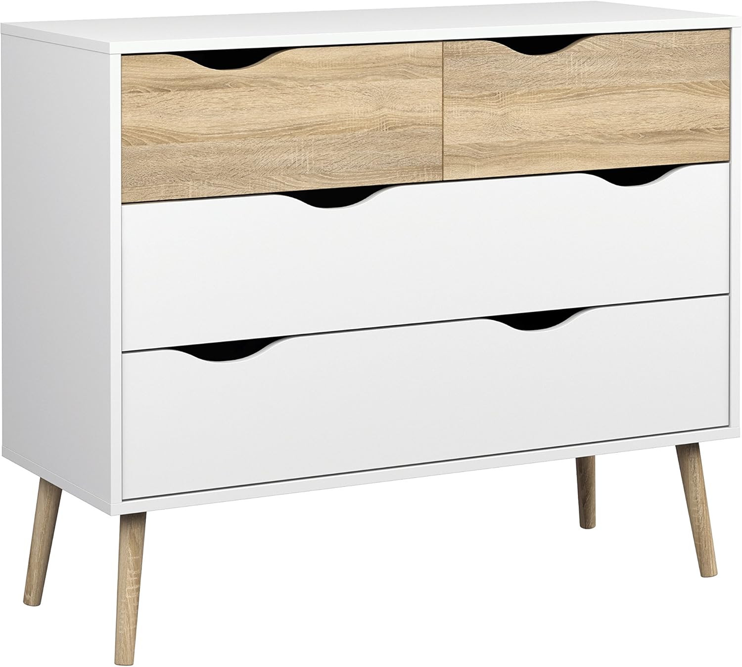 Amazon Com Tvilum Diana 4 Drawer Chest White Oak Structure Furniture Decor