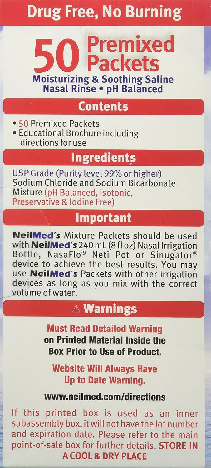 NeilMed SinusRinse 50 Refill Sachets, Red, 50 Count (Pack of 1) - Image 4