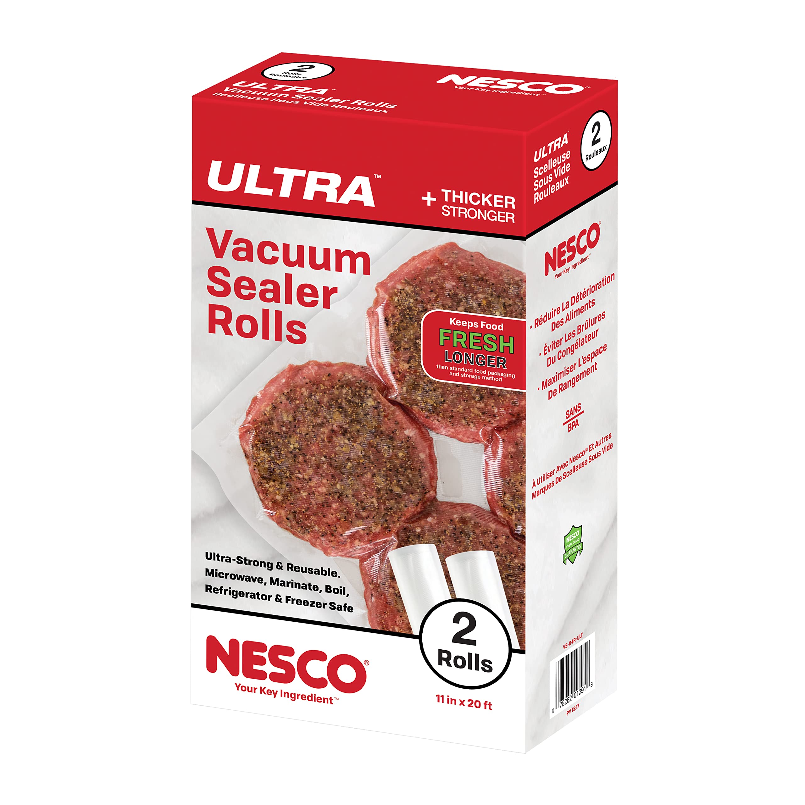 Nesco Heavy Duty Vacuum Sealer Roll- 11″ x 20′ 2 Roll