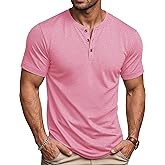 MAGCOMSEN Men's Henley Short Sleeve Shirt Moisture Wicking Lightweight Cotton T-Shirts Casual Summer Basic Tee Shirt