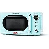 Nostalgia Retro Compact Countertop Microwave Oven - 0.7 Cu. Ft. - 700-Watts with LED Digital Display - Child Lock - Easy Clea