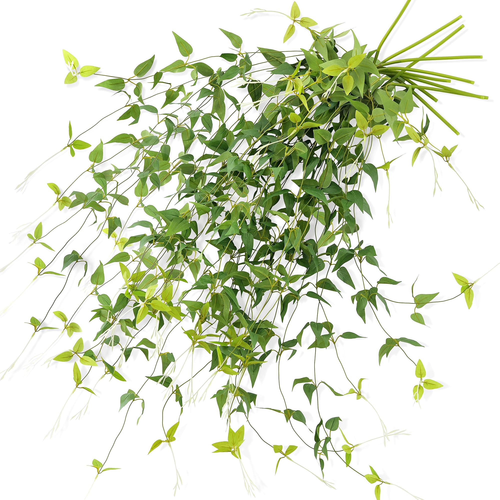 FiveSeasonStuff Artificial Hanging Clematis Silk Leaves for Trellis Fence Gazebo Baskets, 10 Vine Plant Garlands, for Autumn Fall Spring Summer (8.6 metre Total Length)