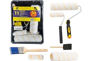 BATES CHOICE Bates - Paint Tray Set, Paint Rollers, Paint Brushes for Wall, Tray, Roller Brush, 11 Piece Home Painting Supplies, Foam Brush, House Painting Supplies, Painting Tools, Interior, Exterior